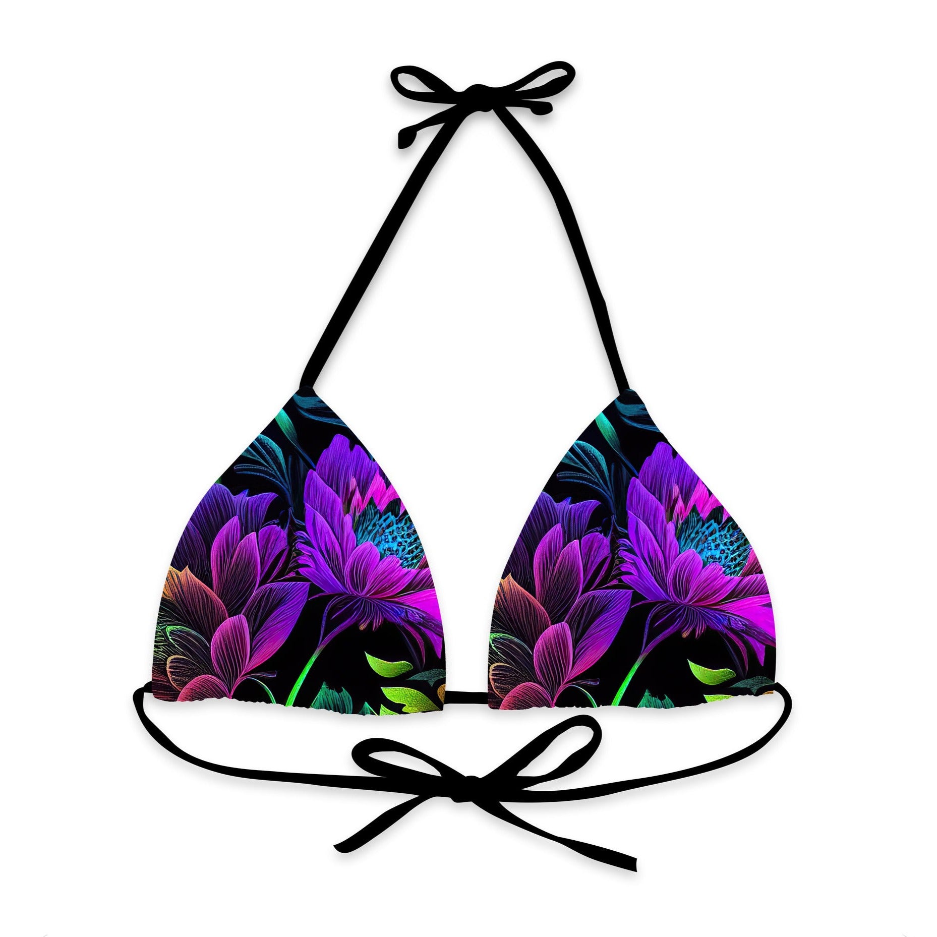 Psychedelic Flowers Triangle Bikini Top - Mila Beachwear