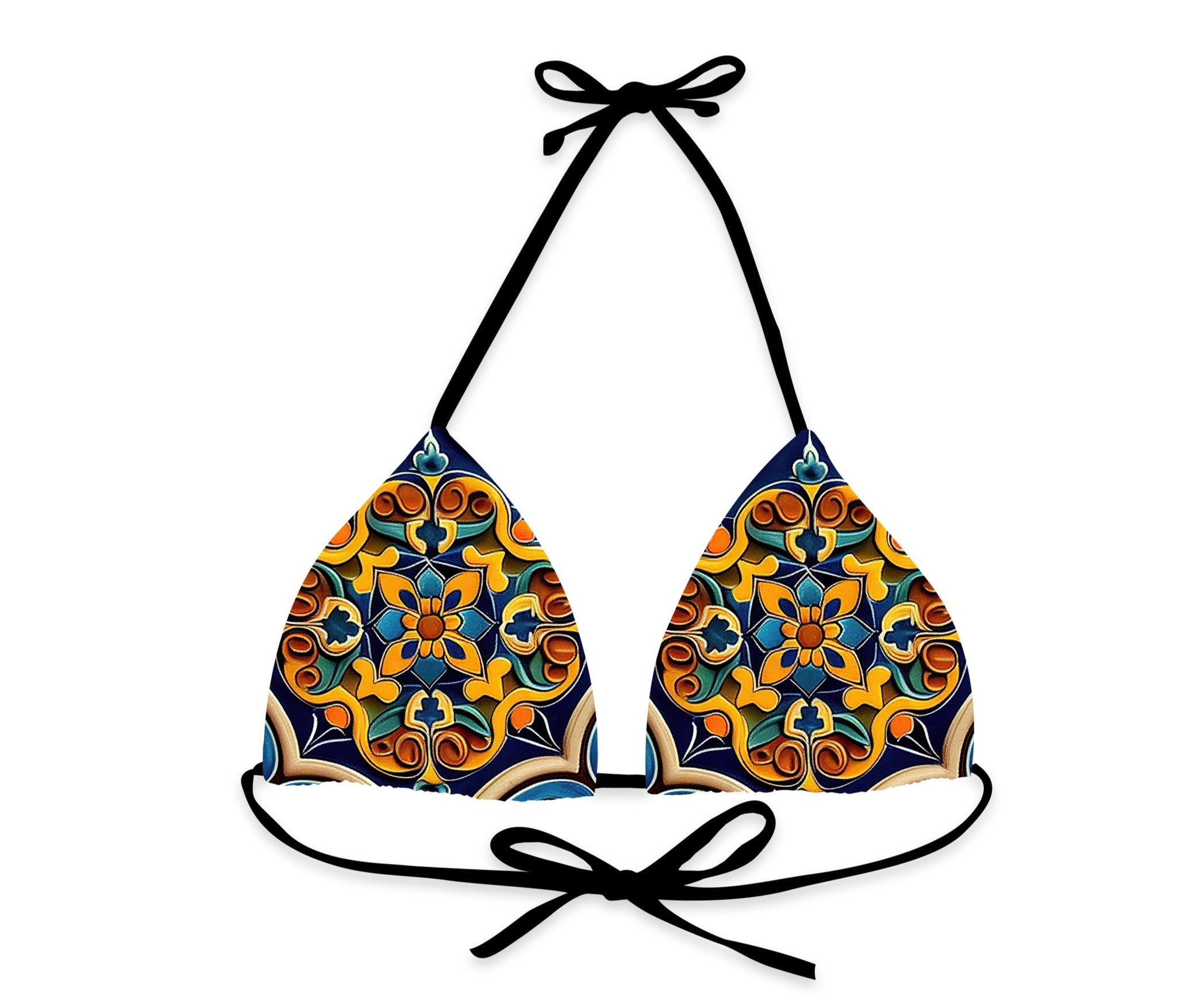 Positano Maiolica Triangle Bikini Top | Mila Beachwear