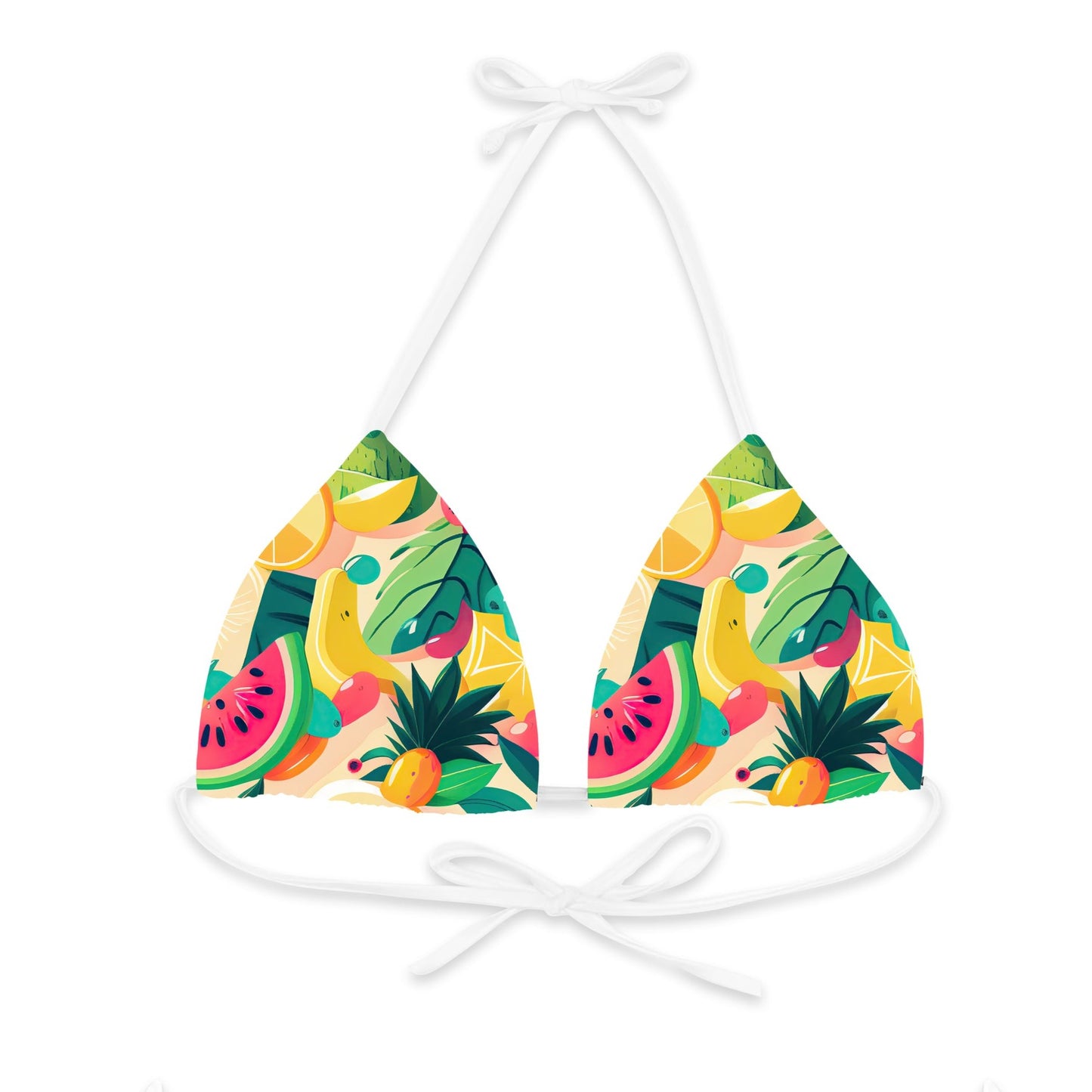 Tropical Fruit Cocktail Pura Vida Triangle Bikini Top - Mila Beachwear