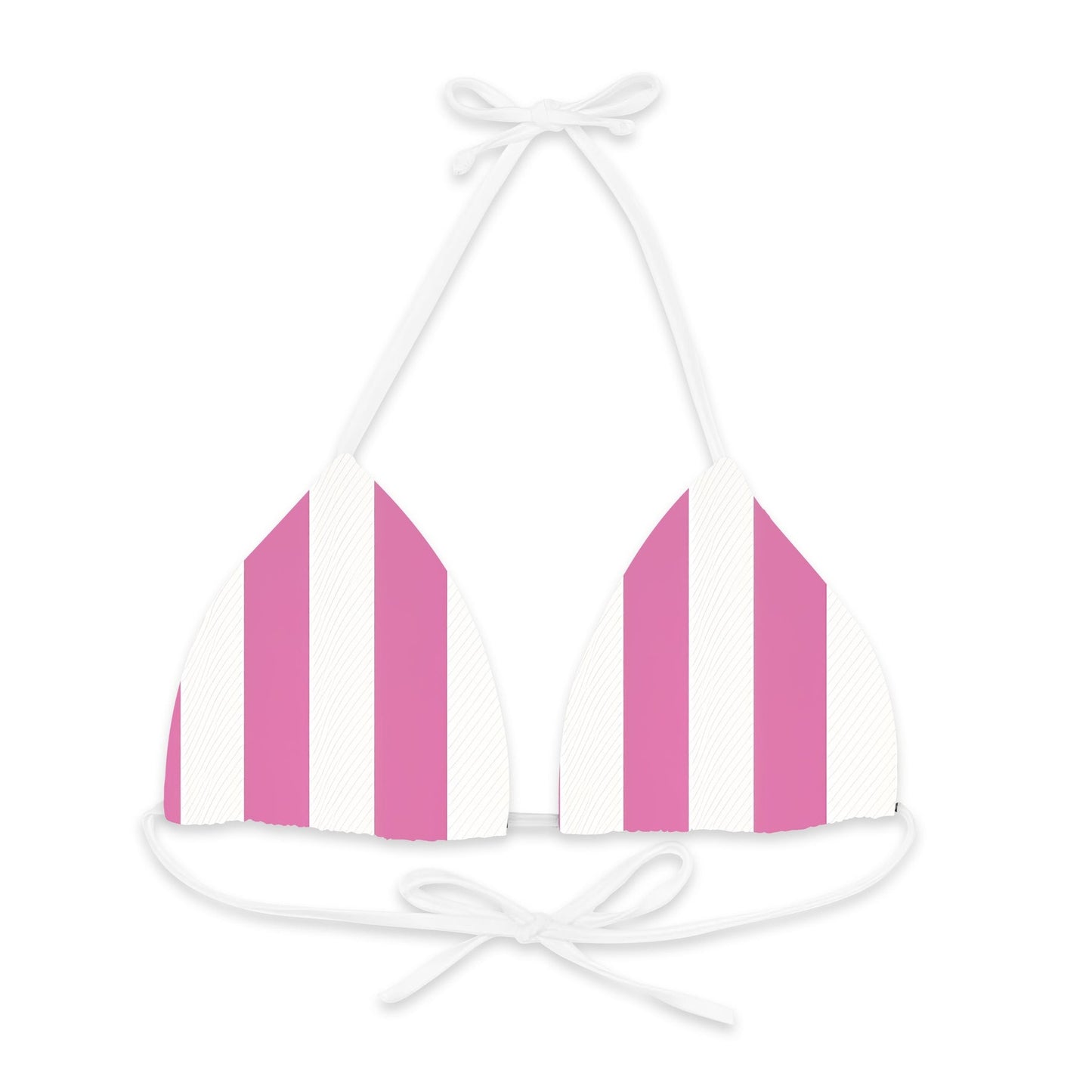 Pink Linear Luxe Triangle Bikini Top - Mila Beachwear