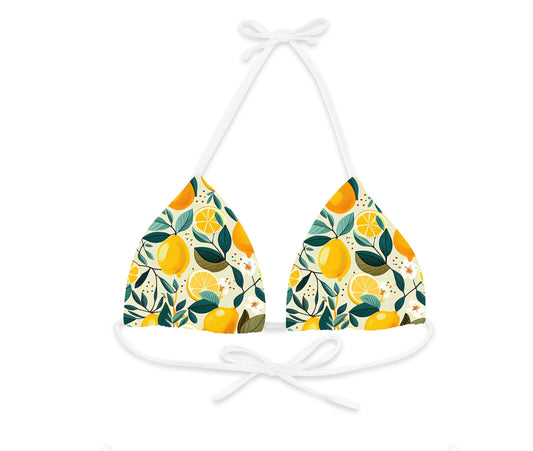 Amalfi Lemon Triangle Bikini Top - Mila Beachwear