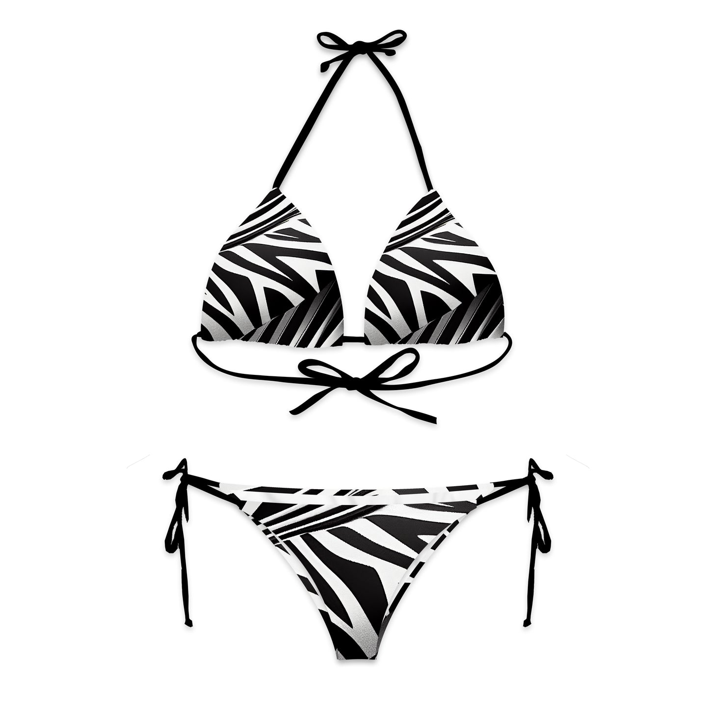 Zebra Bikini Top + String Bottom Combo - Mila Beachwear