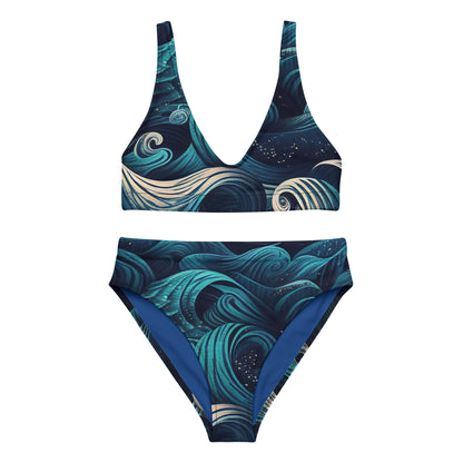 Deep Ocean High-Waisted Bikini 2 Pieces - Mila Beachwear