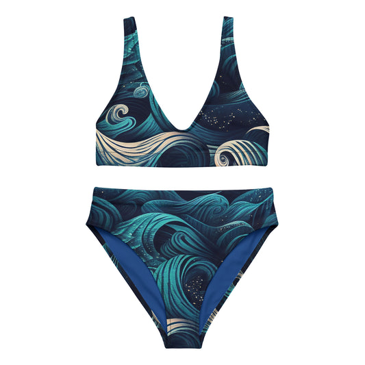 Deep Ocean High-Waisted Bikini 2 Pieces - Mila Beachwear