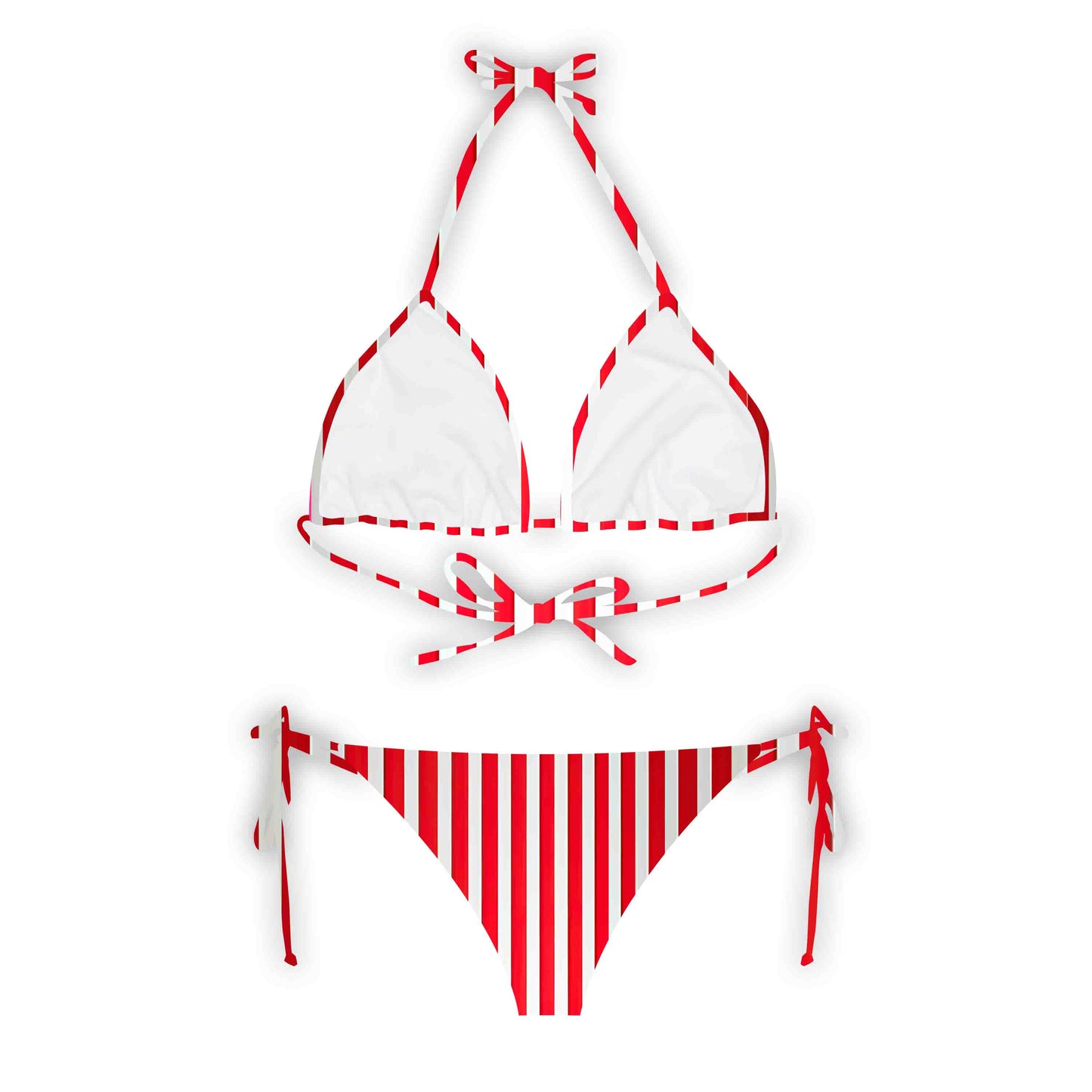Red Linear Luxe Classic Bikini Set