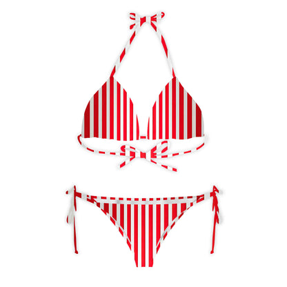 Red Linear Luxe Classic Bikini Set