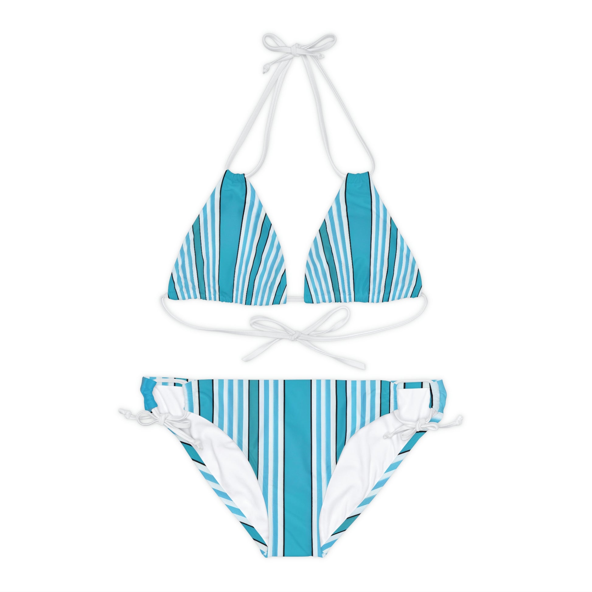Turquoise Linear Luxe Strappy Bikini Set - Mila Beachwear