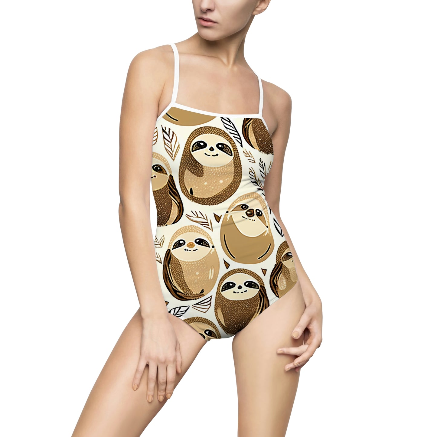 Sloth Womens One-piece Swimsuit Back Cutout - Mila Beachwear