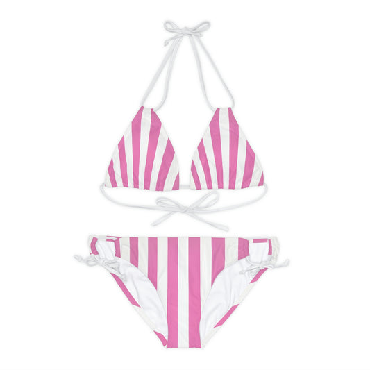 Pink Linear Luxe Strappy Bikini Set - Mila Beachwear