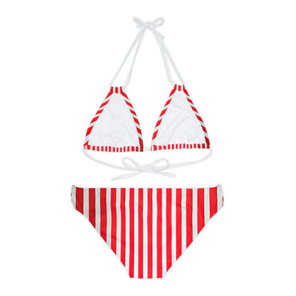 Red Linear Luxe Strappy Bikini Set - Mila Beachwear