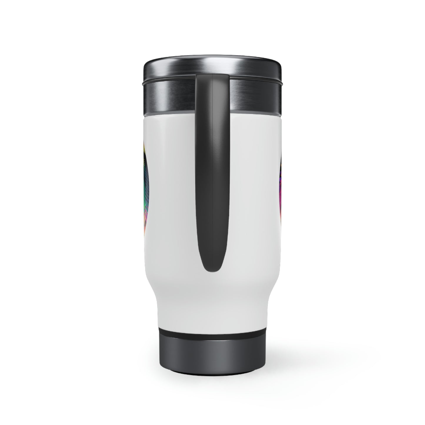 Psychedelic Palm Trees Stainless Steel Travel Mug with Handle, 14oz - Mila Beachwear