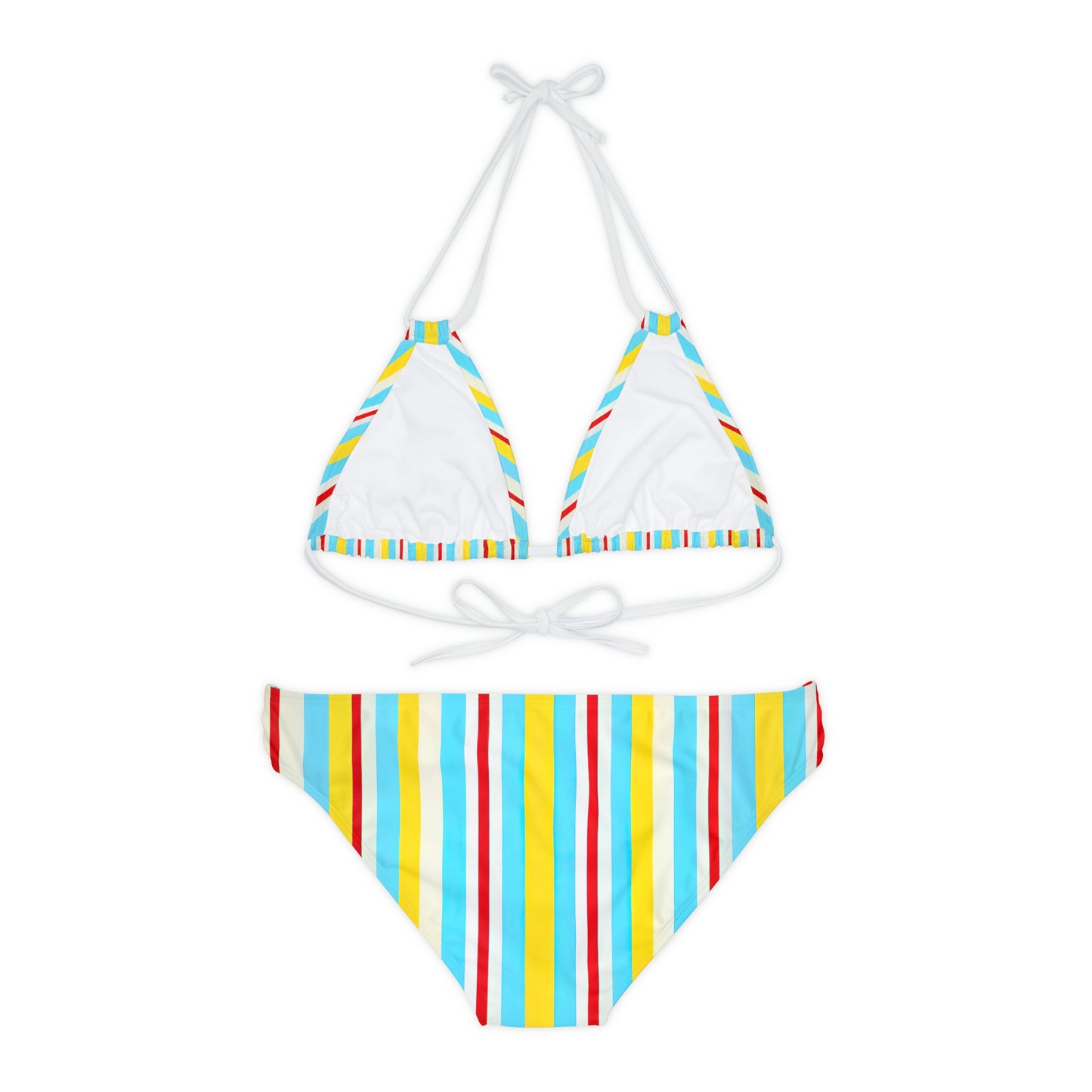 Rainbow Linear Luxe Strappy Bikini Set - Mila Beachwear