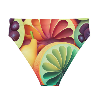 Tropical Fruit High-Waisted Bikini Bottom - Mila Beachwear