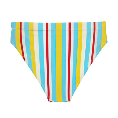 Color Block Linear Luxe High-Waisted Bikini Bottom - Mila Beachwear