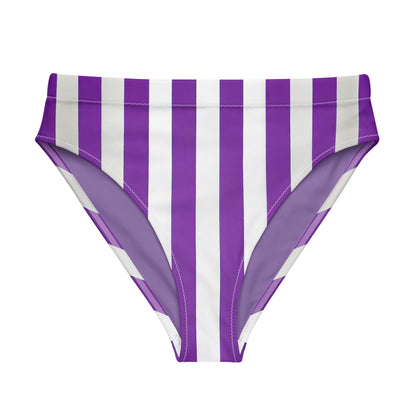 Purple Linear Luxe High-Waisted Bikini Bottom - Mila Beachwear