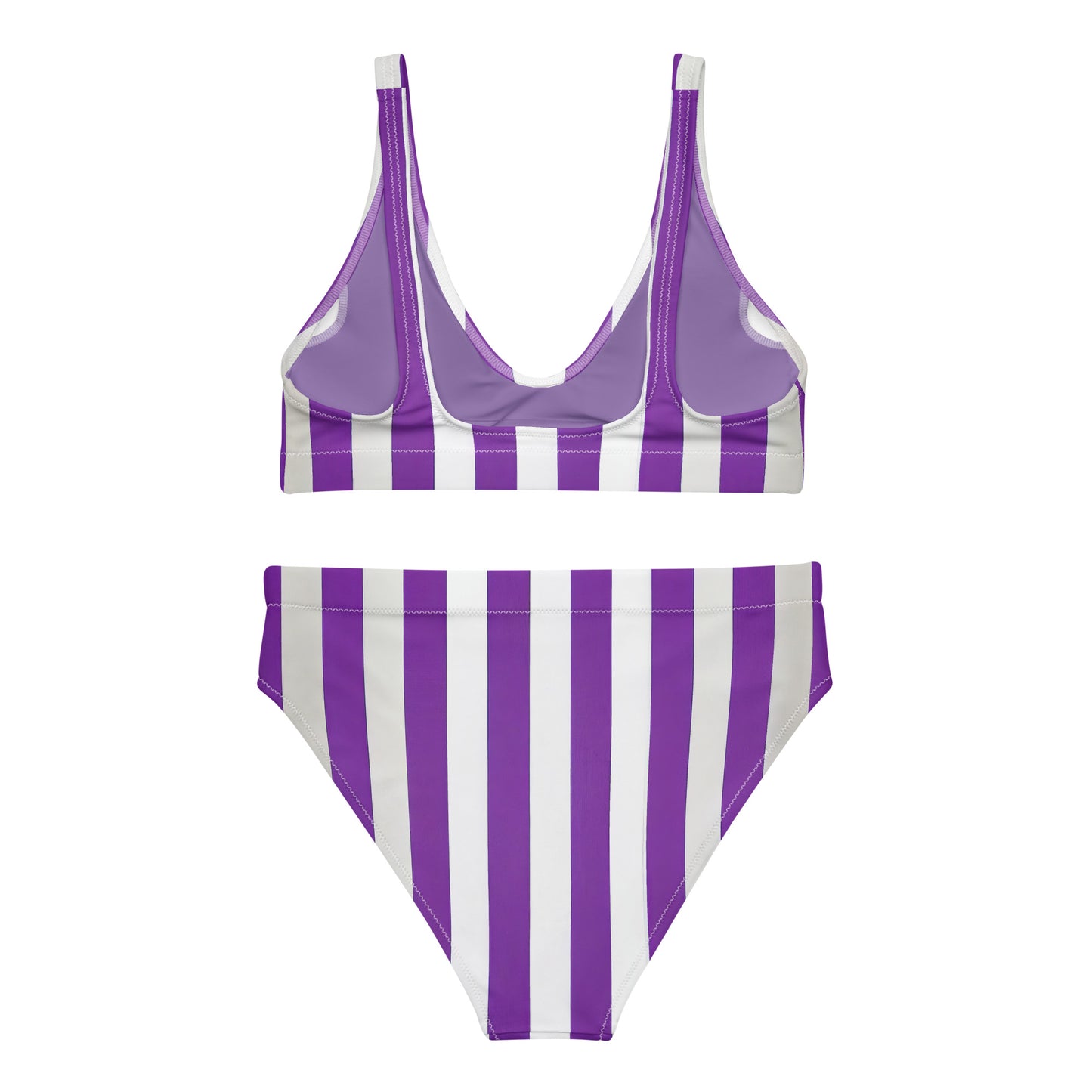 Purple Linear Luxe High-Waisted Bikini 2 Pieces - Mila Beachwear