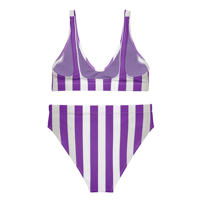 Purple Linear Luxe High-Waisted Bikini 2 Pieces - Mila Beachwear