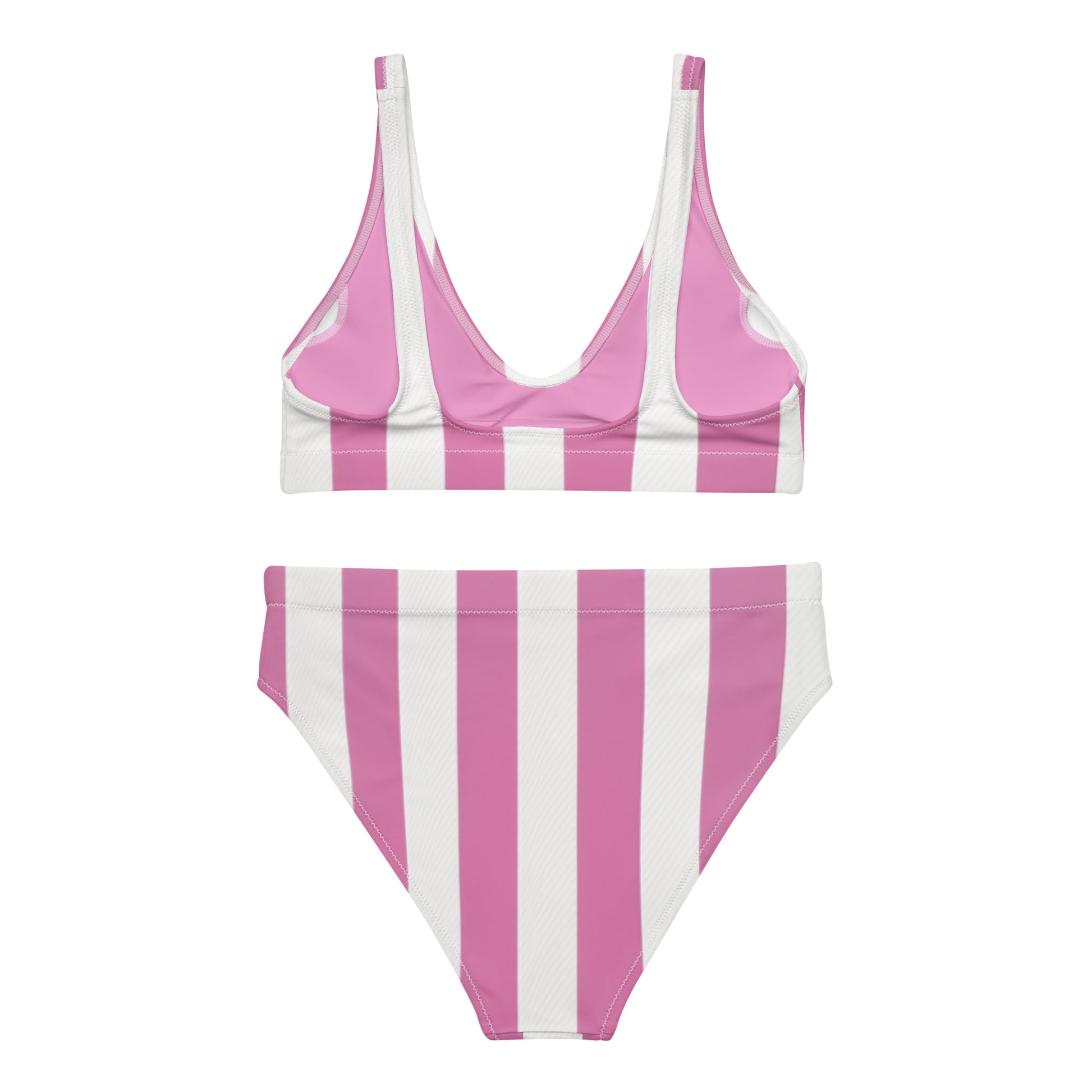 Pink Linear Luxe High-Waisted Bikini 2 Pieces - Mila Beachwear