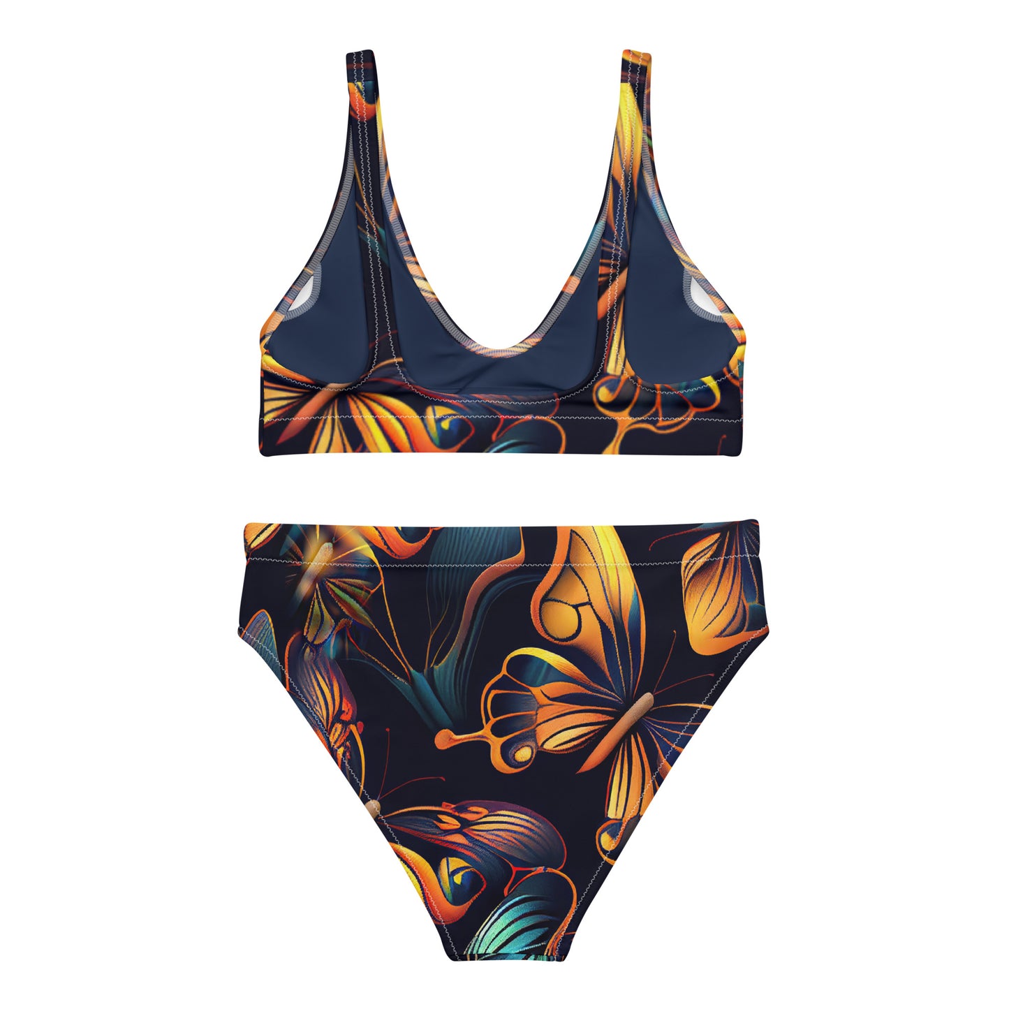 Pyschedelic Butterflies High-Waisted Bikini 2 Pieces - Mila Beachwear