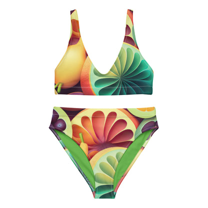 Tropical Fruit High- Waisted Bikini 2 Pieces - Mila Beachwear