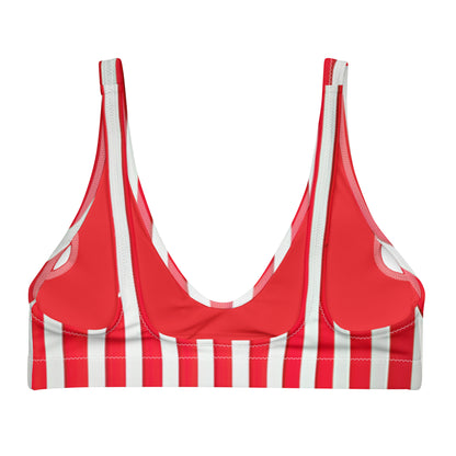 Red Linear Luxe Padded Bikini Top - Mila Beachwear