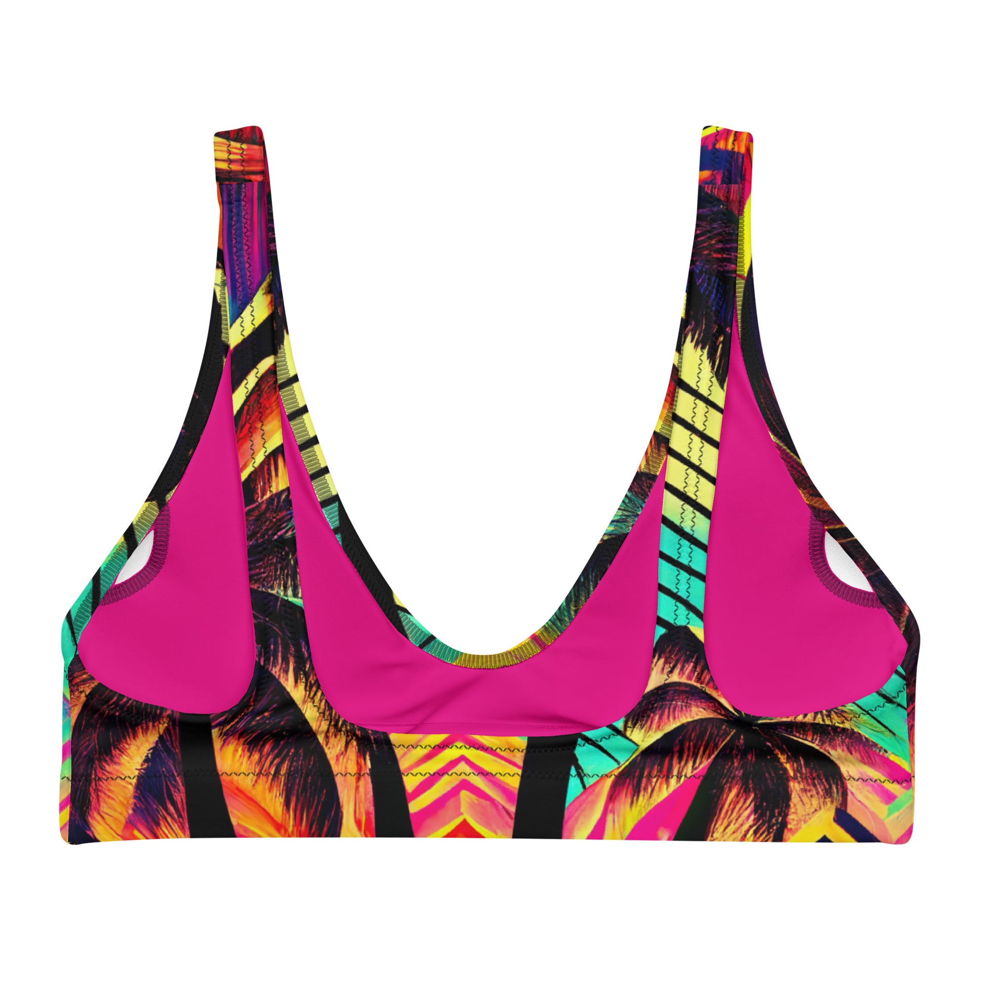 Psychedelic Tropical Palms Padded Bikini Top - Mila Beachwear