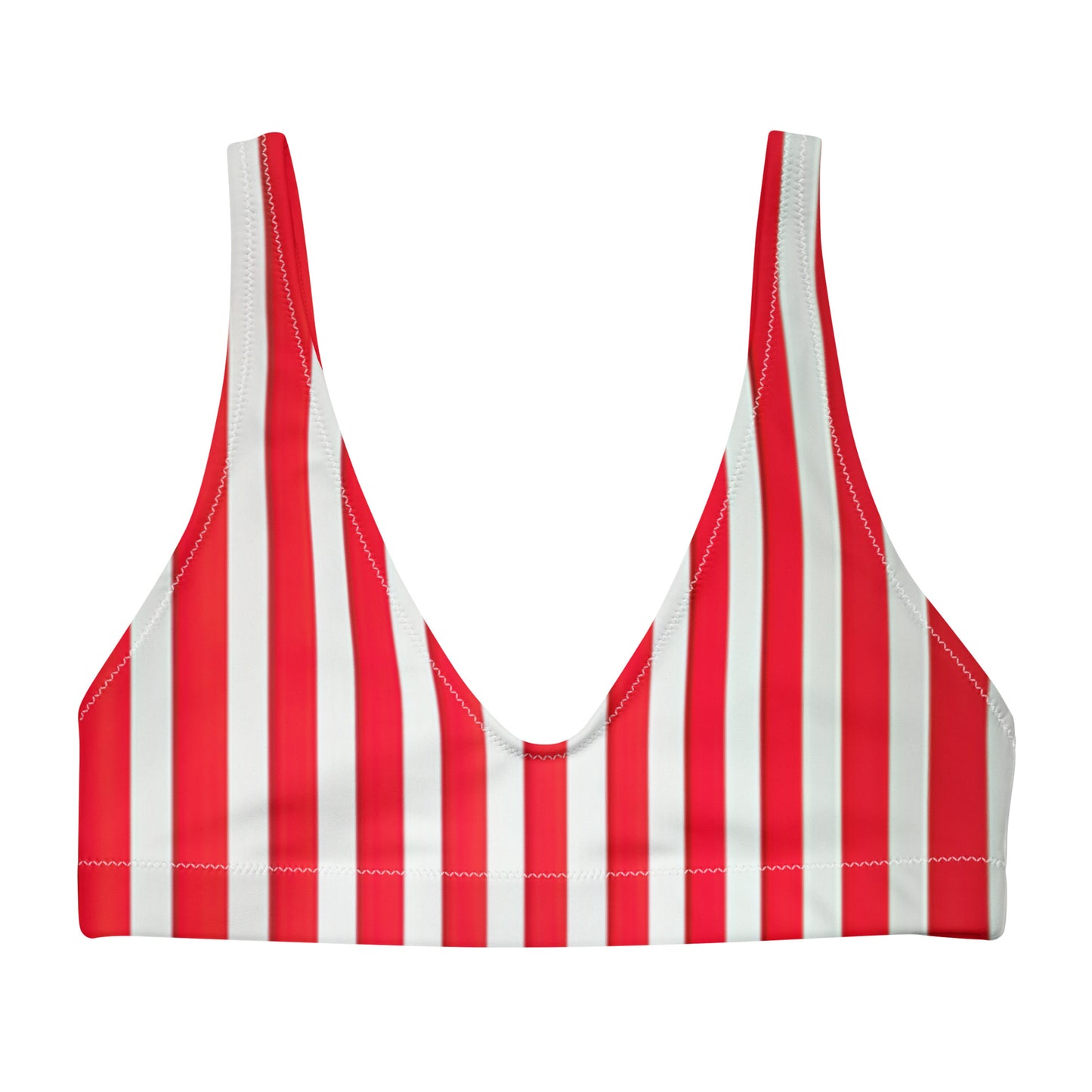 Red Linear Luxe Padded Bikini Top - Mila Beachwear
