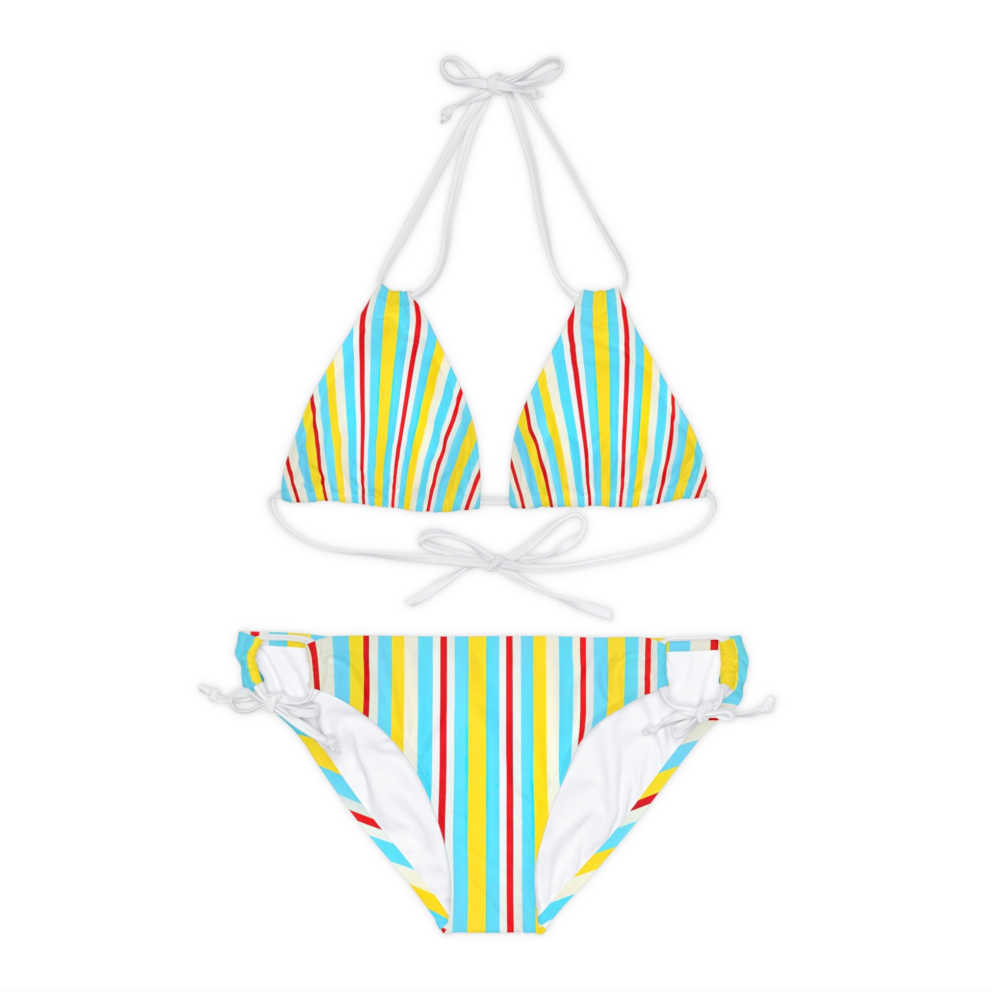 Rainbow Linear Luxe Strappy Bikini Set - Mila Beachwear